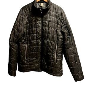 Decathlon Forclaz Mens Large Insulated Quilted Black jacket Coat Hiking Trekking